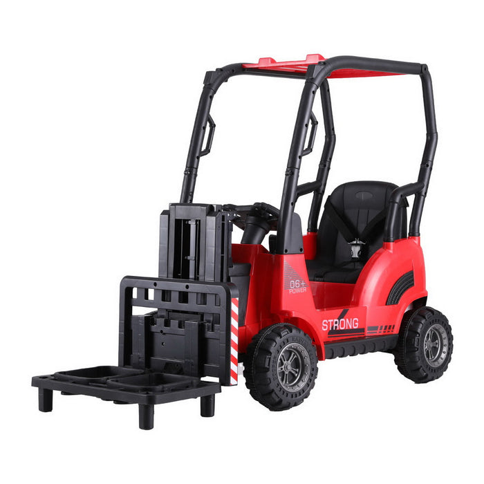 Kids Forklift Ride On Car with Working Mast Lift & Remote Control | True Red