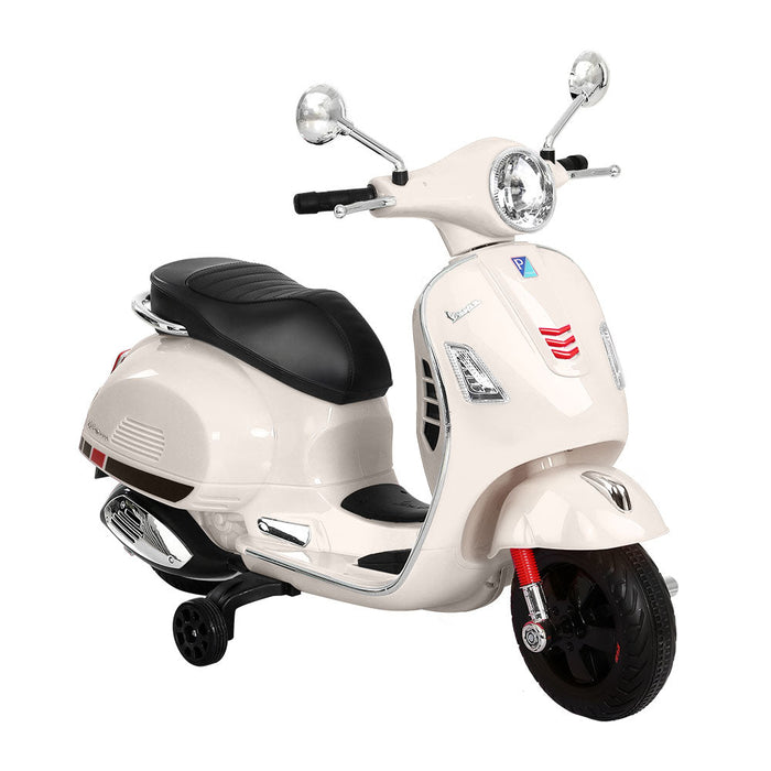 Vespa Licensed Kids Ride On Motorbike Motorcycle | White