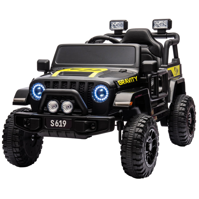 Toyota Jeep Inspired Kids Ride On Car with Remote Control & Detachable Shovel | Raven Black