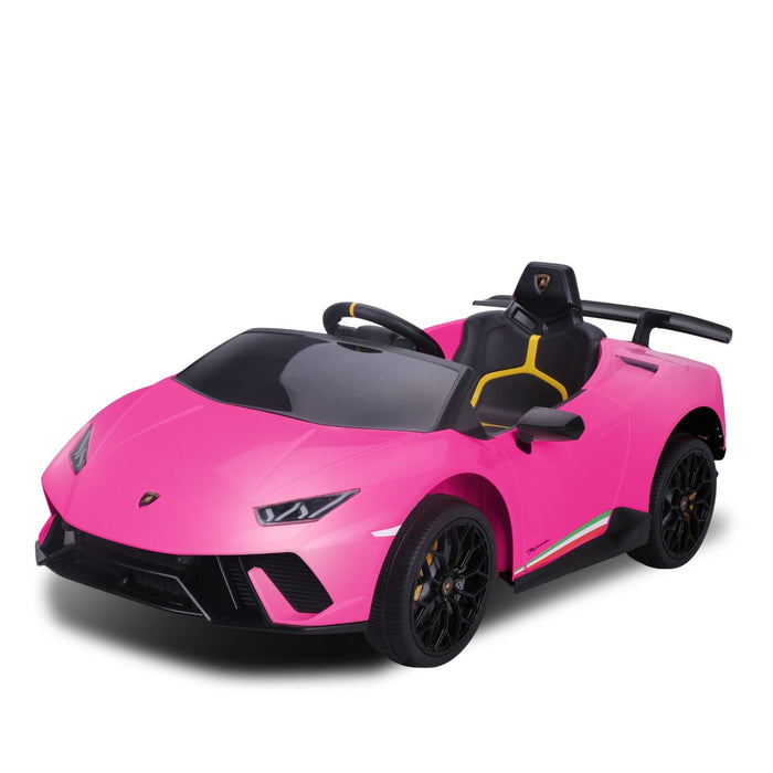 Lamborghini Huracán Performante Officially Licensed Kids Ride On Car with Remote Control | Flamingo (Bright Pink)