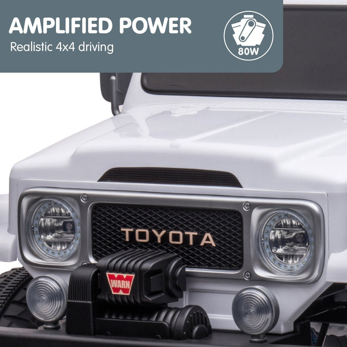 Two Seater Toyota FJ-40 Officially Licensed Off Road Kids Ride On Car | White