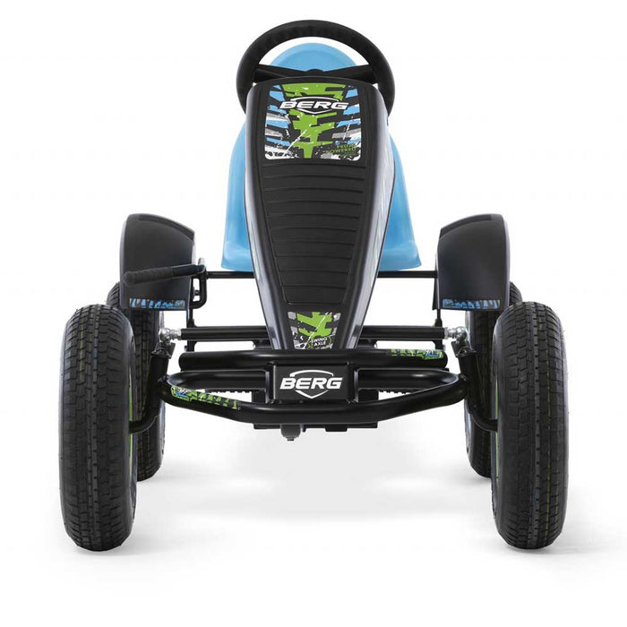 Berg Extra X-ITE Kids & Adults Pedal or 3 Gear Powered Go Kart | Sky Blue & Lime Green
