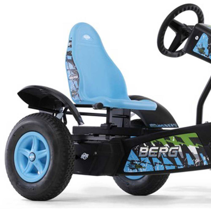 Berg Extra X-ITE Kids & Adults Pedal or 3 Gear Powered Go Kart | Sky Blue & Lime Green