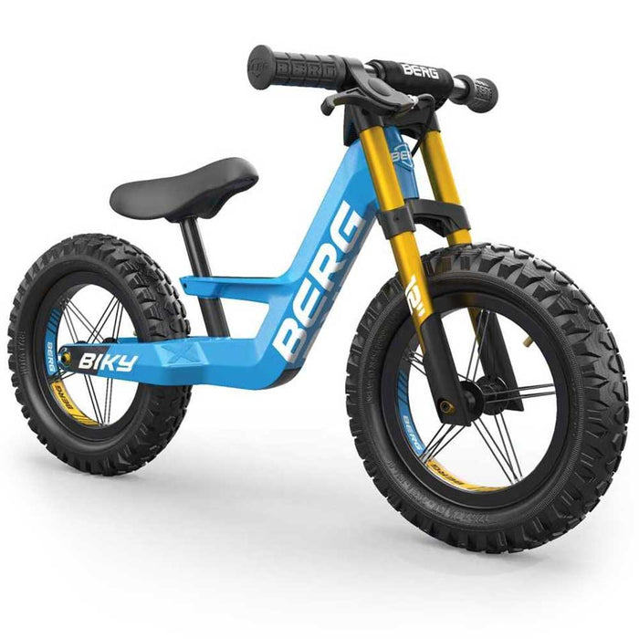 Berg Biky Balance Bike with Off Road Tyres & Handbrake | Sky Racing Blue