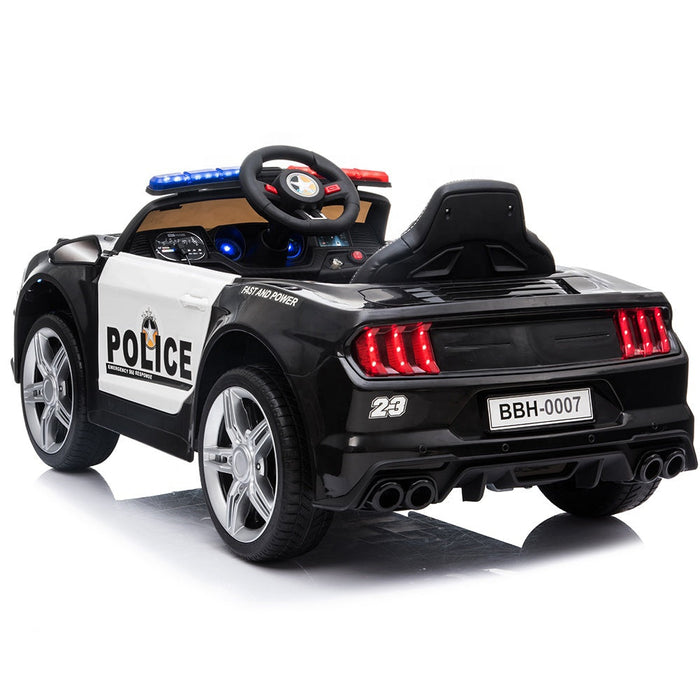 Ford Mustang GT350 Police Inspired Kids Ride On Car | White/Black