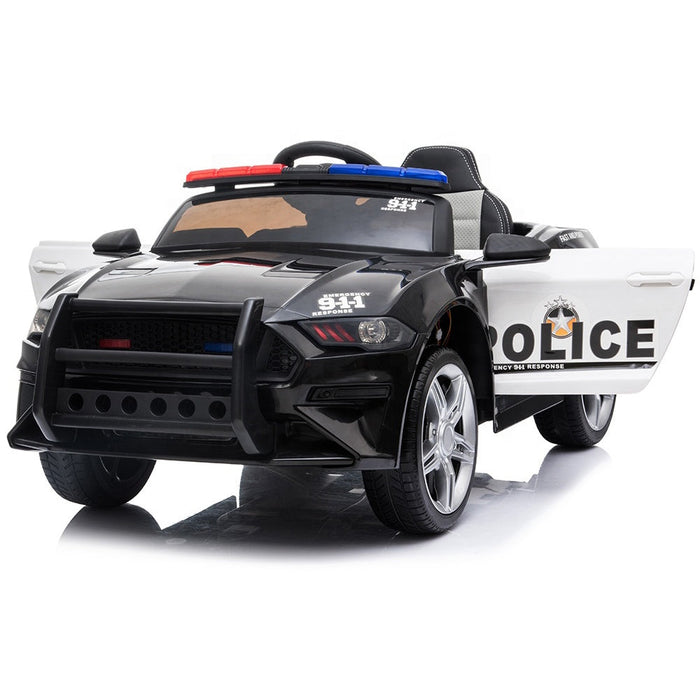Ford Mustang GT350 Police Inspired Kids Ride On Car | White/Black