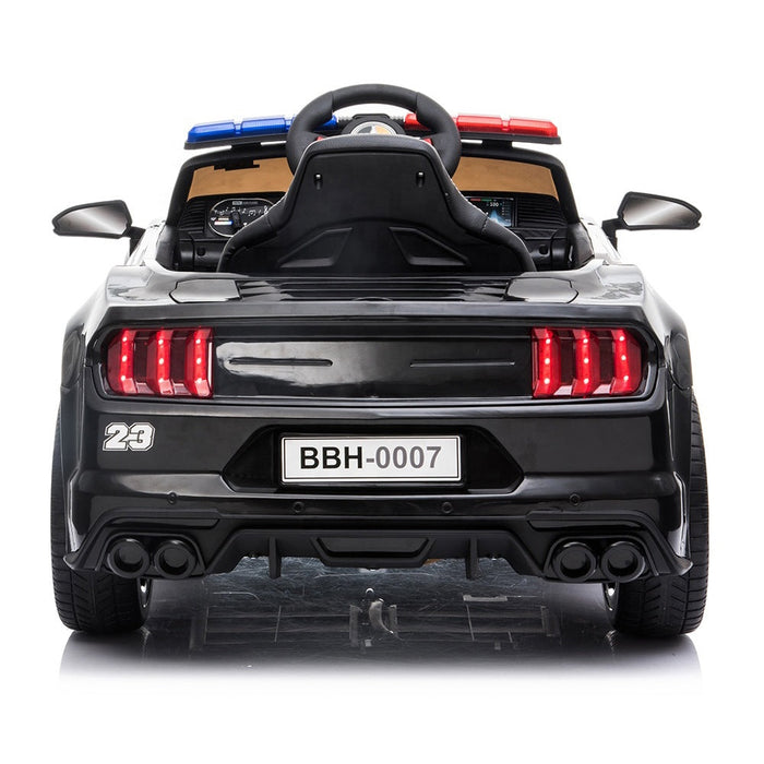 Ford Mustang GT350 Police Inspired Kids Ride On Car | White/Black