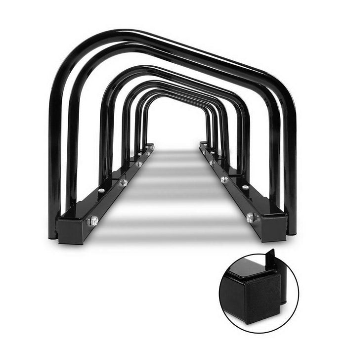 Stand Tall Portable 5 Bike Parking Rack Stand | Black