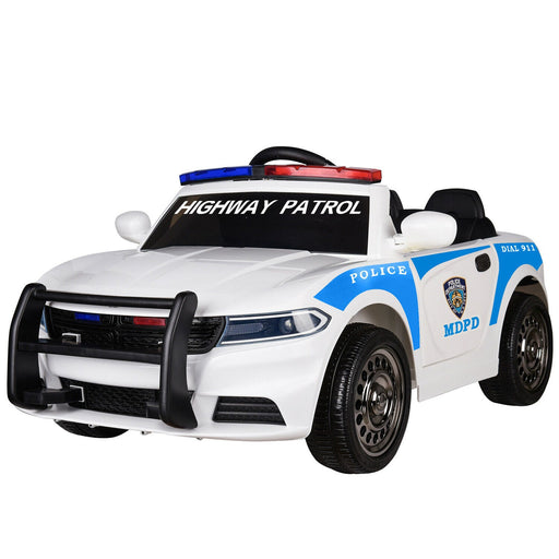 Ford Mustang GT350 Highway Patrol Inspired Kids Ride On Car | White/Blue