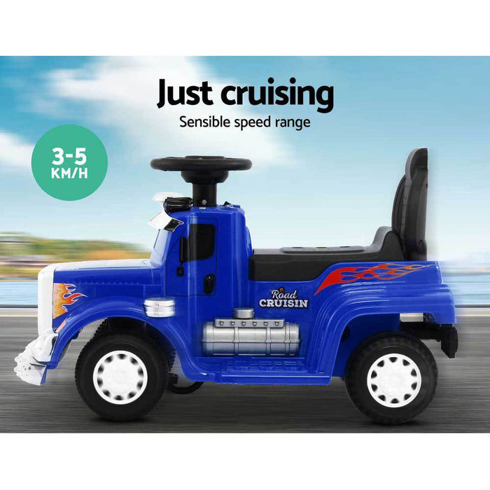 Big Rig Truck Deluxe Kids Ride On Car | Blue