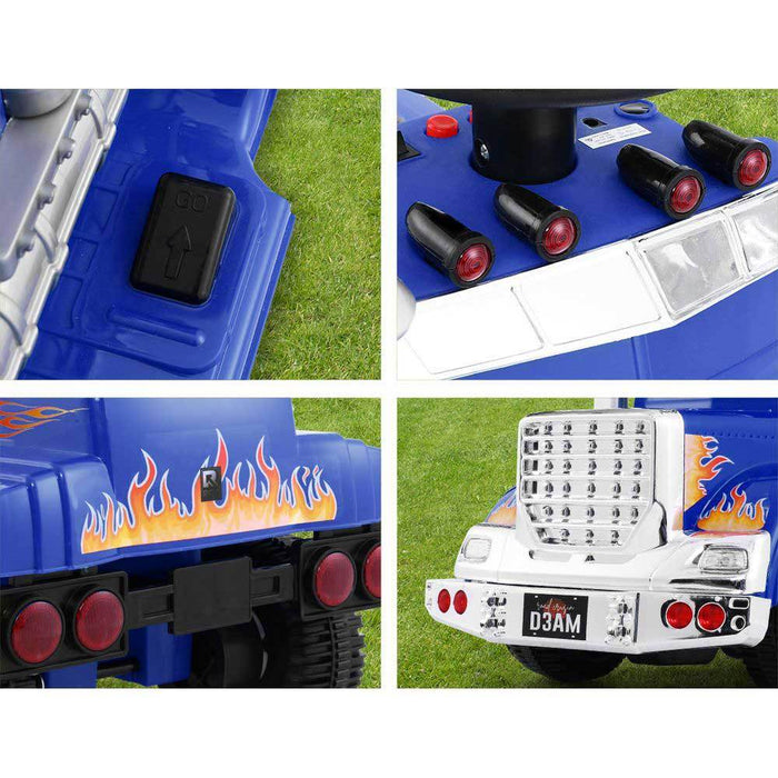 Big Rig Truck Deluxe Kids Ride On Car | Blue