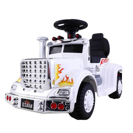 Big Rig Truck Deluxe Kids Ride On Car | White