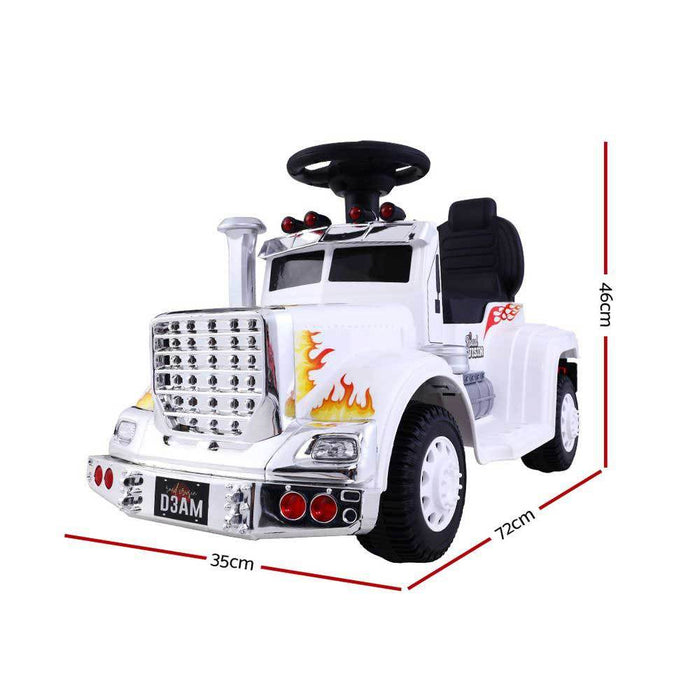 Big Rig Truck Deluxe Kids Ride On Car | White