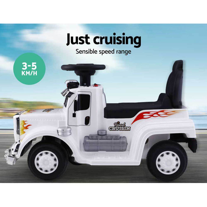 Big Rig Truck Deluxe Kids Ride On Car | White