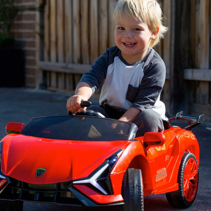 Lamborghini Sian Inspired Kids Ride On Car with Parental Remote Control Rossa Red