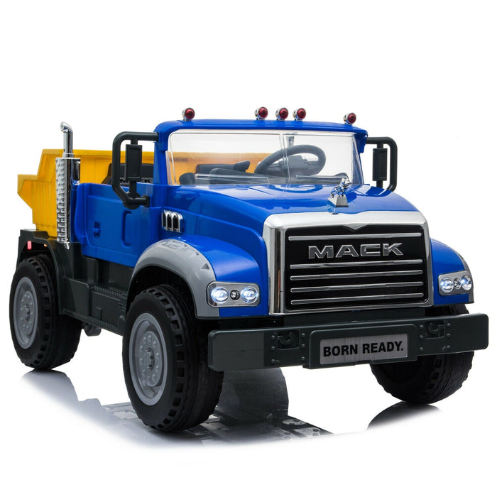 MACK Truck Officially Licensed Kids Ride On Electric Car | Blue/Yellow