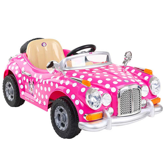 Disney Licensed Minnie Mouse Rolls Royce Inspired Kids Ride On Car | Pink with Polka Dots