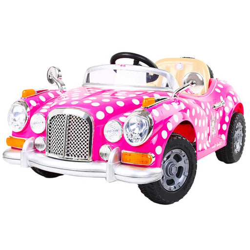 Disney Licensed Minnie Mouse Rolls Royce Inspired Kids Ride On Car | Pink with Polka Dots