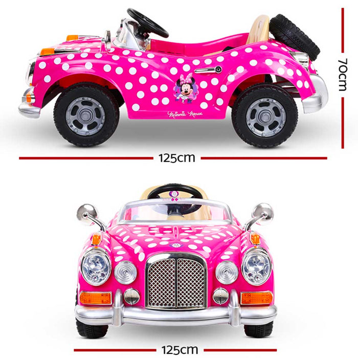 Disney Licensed Minnie Mouse Rolls Royce Inspired Kids Ride On Car | Pink with Polka Dots