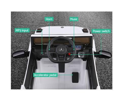 Mercedes Benz G63 AMG Licensed Kids Ride On Car with Remote Control | Black/White