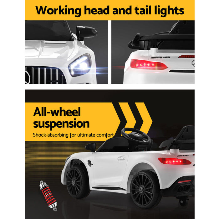 Mercedes Benz AMG GT R Licensed Kids Ride On Car with Remote Control | White