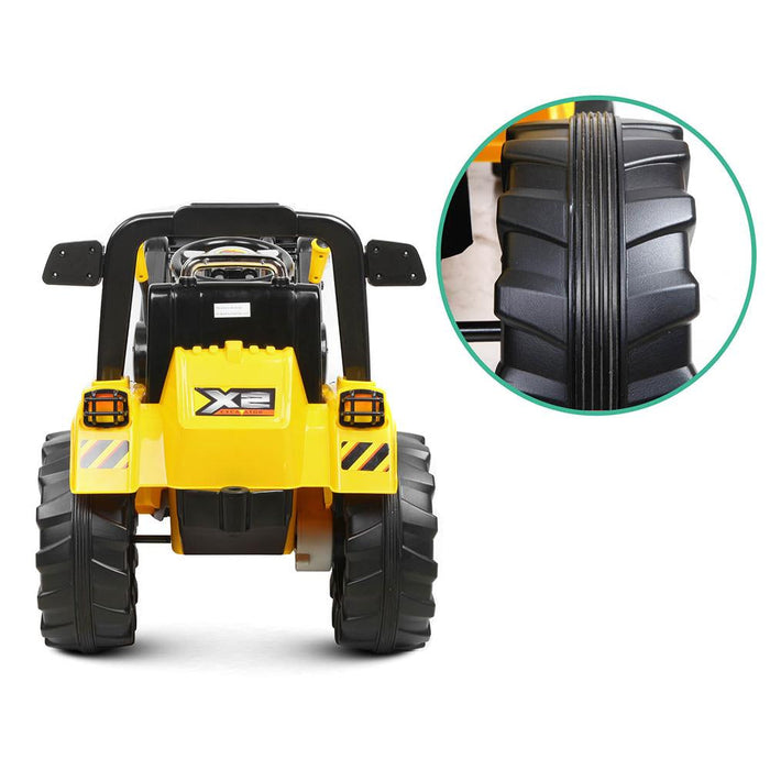 Bulldozer Digger Inspired Kids Ride On Electric Car with Remote Control | Yellow