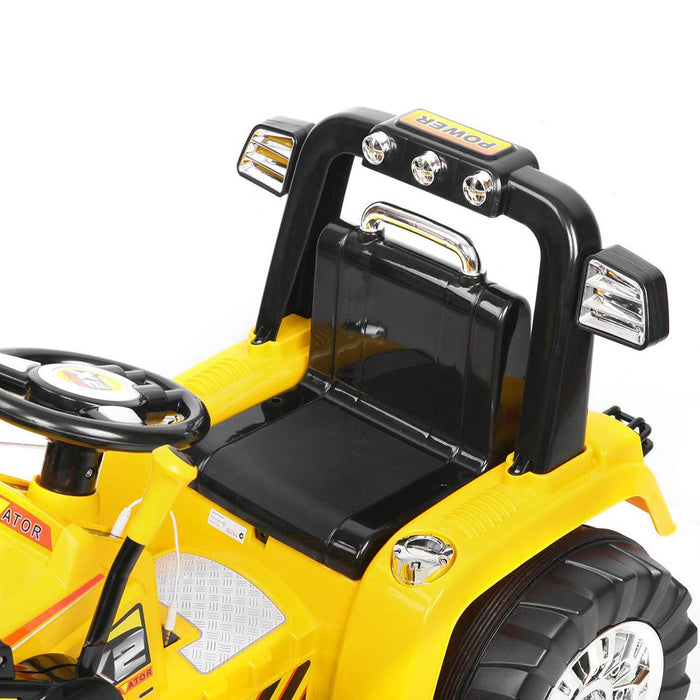 Bulldozer Digger Inspired Kids Ride On Electric Car with Remote Control | Yellow
