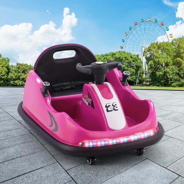 Premium Retro Kids Ride On BUMPER Car with Remote Control | Deep Pink