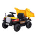 Construction Inspired Dump Truck Bulldozer Kids Ride On Electric Car | BlackYellow