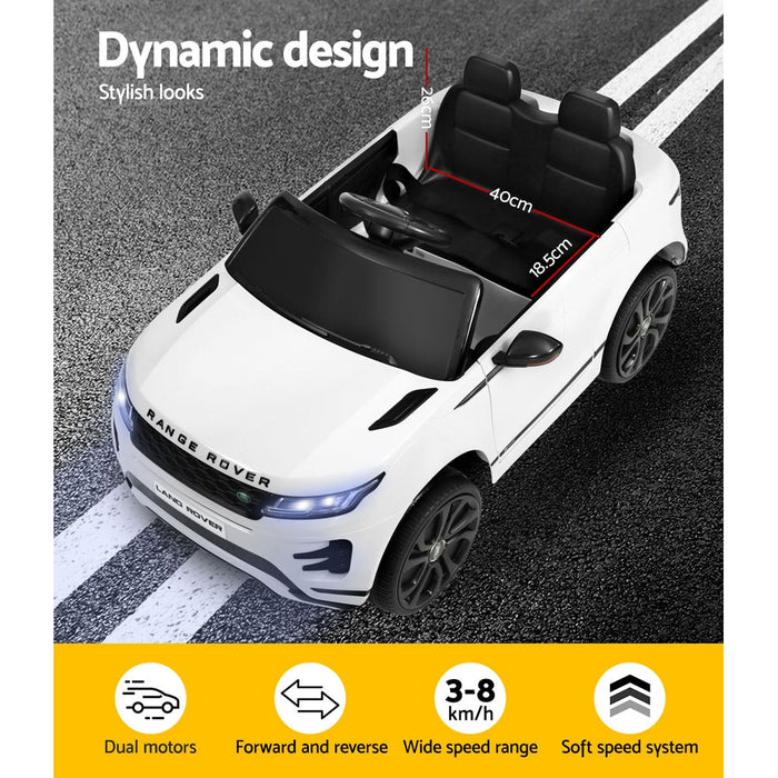 Range Rover Evoque Officially Licensed Kids Ride On Car with Remote Control |  White