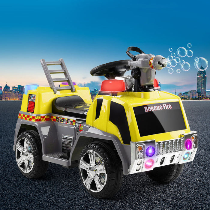 Fire Engine Inspired Kids Ride On Car Firetruck | Safety Yellow