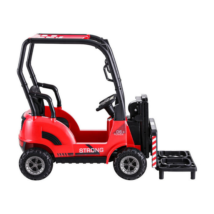 Kids Forklift Ride On Car with Working Mast Lift & Remote Control | True Red