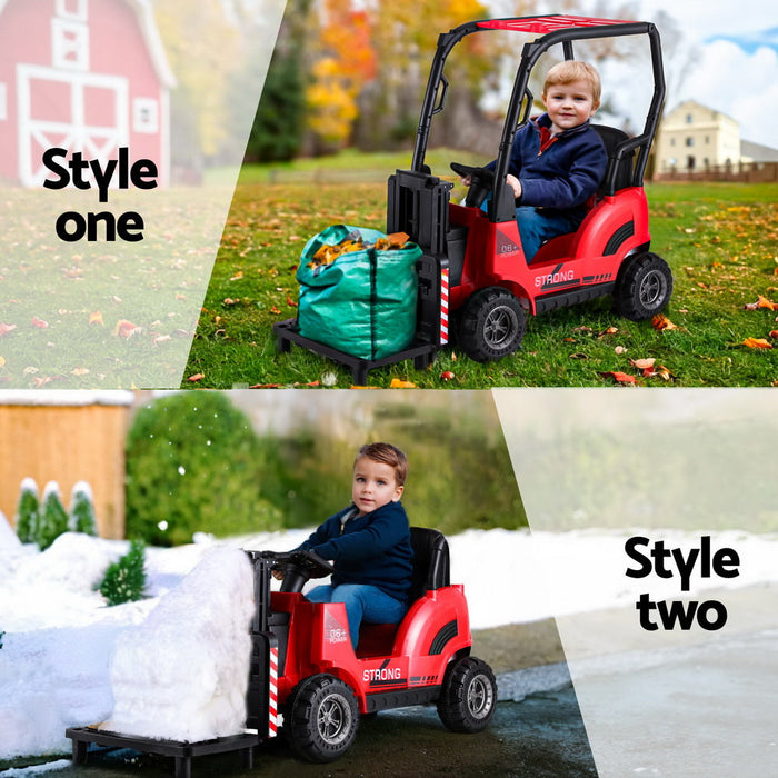 Kids Forklift Ride On Car with Working Mast Lift & Remote Control | True Red