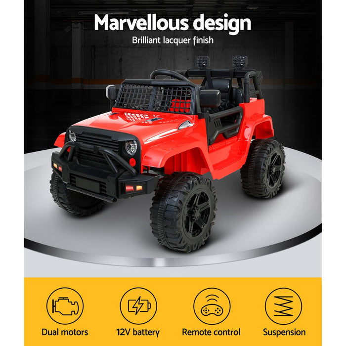 Jeep Inspired Kids Ride On Car with Remote Control | Raging Red