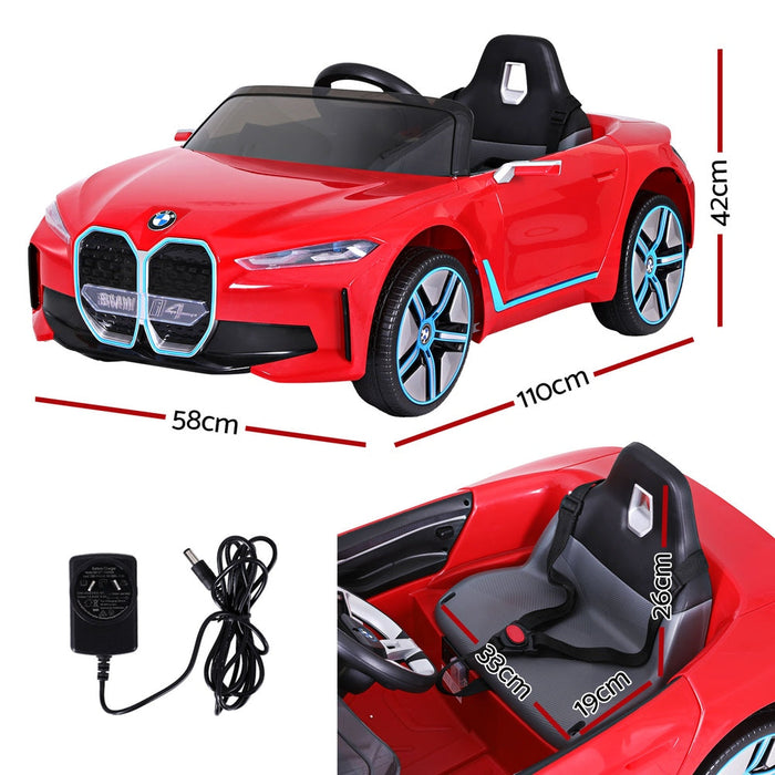 Officially Licensed BMW I4 Kids Ride On sports car with Remote Control | Royal Red