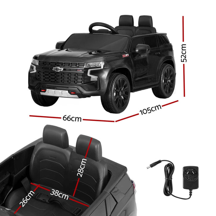 GM Chevrolet Tahoe Suburban Officially Licensed Off Road Kids Ride On Car with Remote Control | Chevy Black
