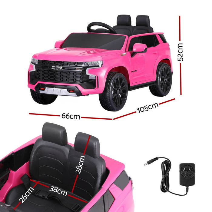 GM Chevrolet Tahoe Suburban Officially Licensed Off Road Kids Ride On Car with Remote Control | Caddy Pink