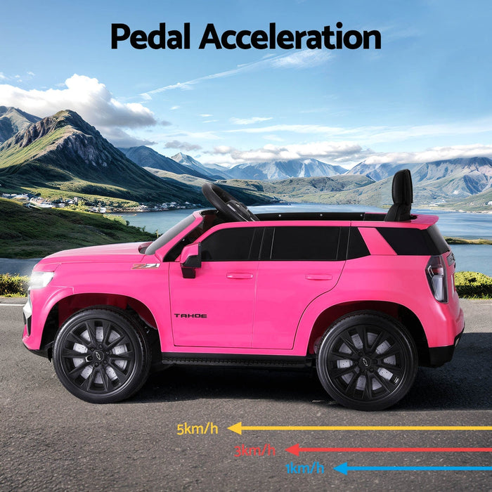 GM Chevrolet Tahoe Suburban Officially Licensed Off Road Kids Ride On Car with Remote Control | Caddy Pink