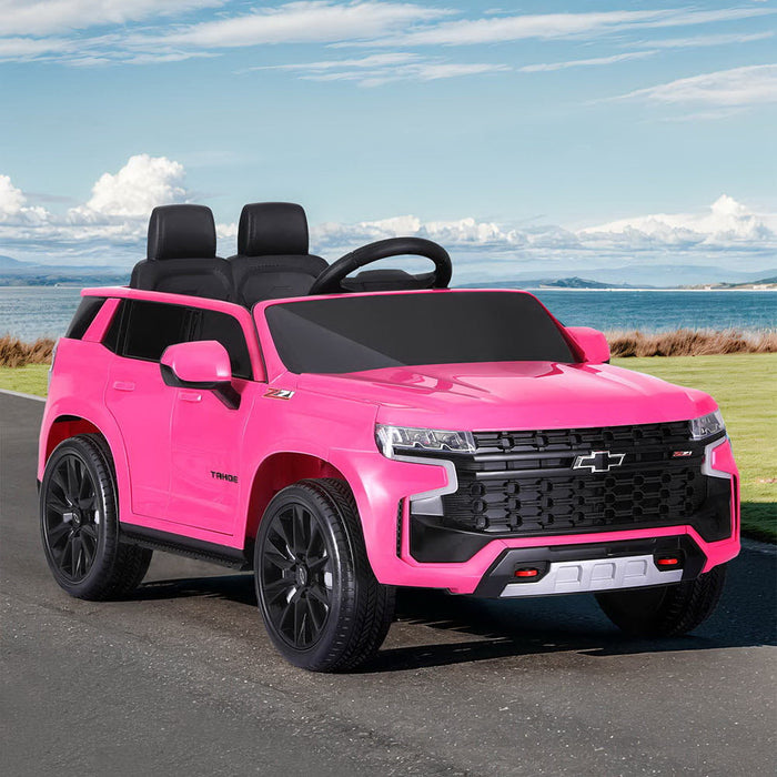 GM Chevrolet Tahoe Suburban Officially Licensed Off Road Kids Ride On Car with Remote Control | Caddy Pink
