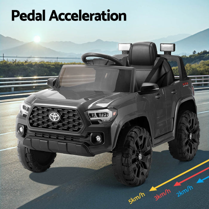Toyota Tacoma Officially Licensed Off Road Kids Ride On Car with Remote Control | Steel Grey
