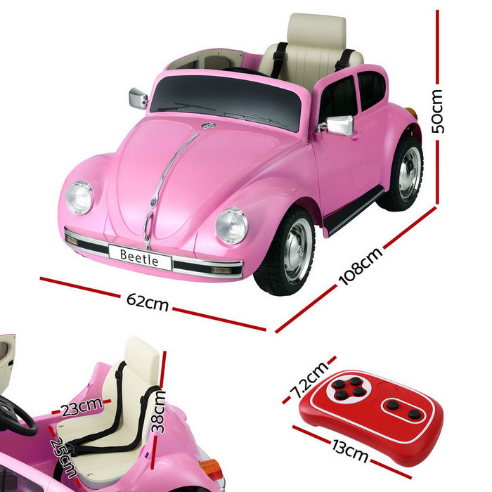  Volkswagon VW Beetle Officially Licensed Kids Ride On Car with Remote Control | Pink to the max