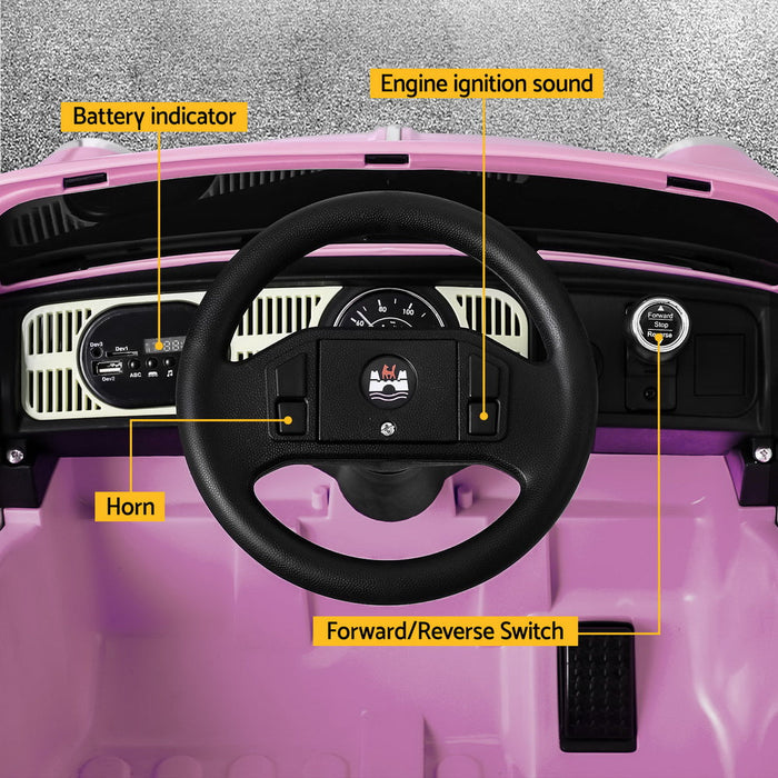  Volkswagon VW Beetle Officially Licensed Kids Ride On Car with Remote Control | Pink to the max