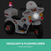Police Inspired Kids Ride On Motorcycle | White
