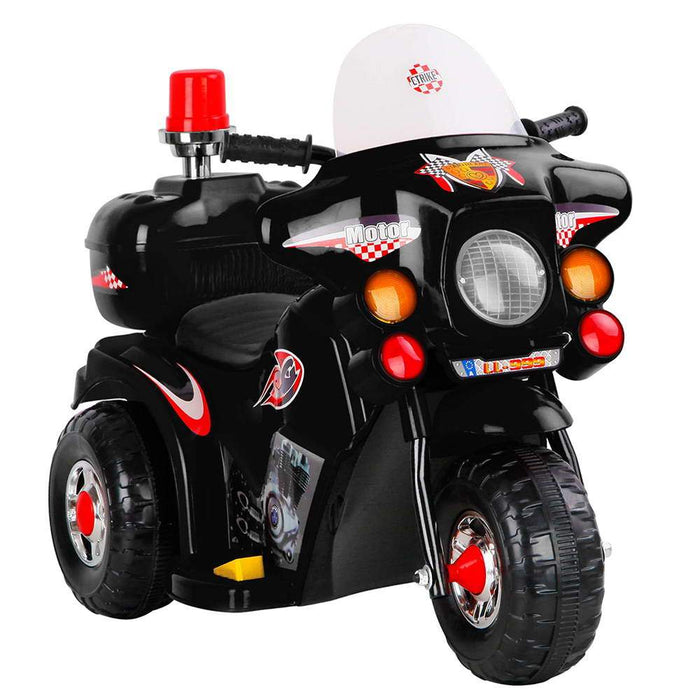 Police Inspired Kids Ride On Motorcycle | Black (Limited Edition)