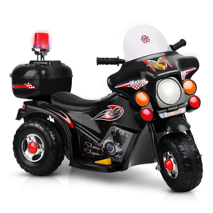 Police Inspired Kids Ride On Motorcycle | Black (Limited Edition)