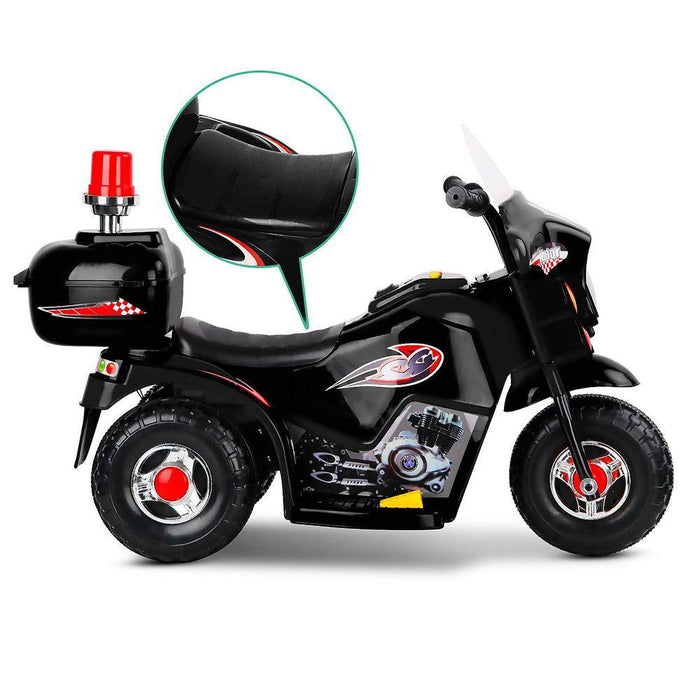 Police Inspired Kids Ride On Motorcycle | Black (Limited Edition)