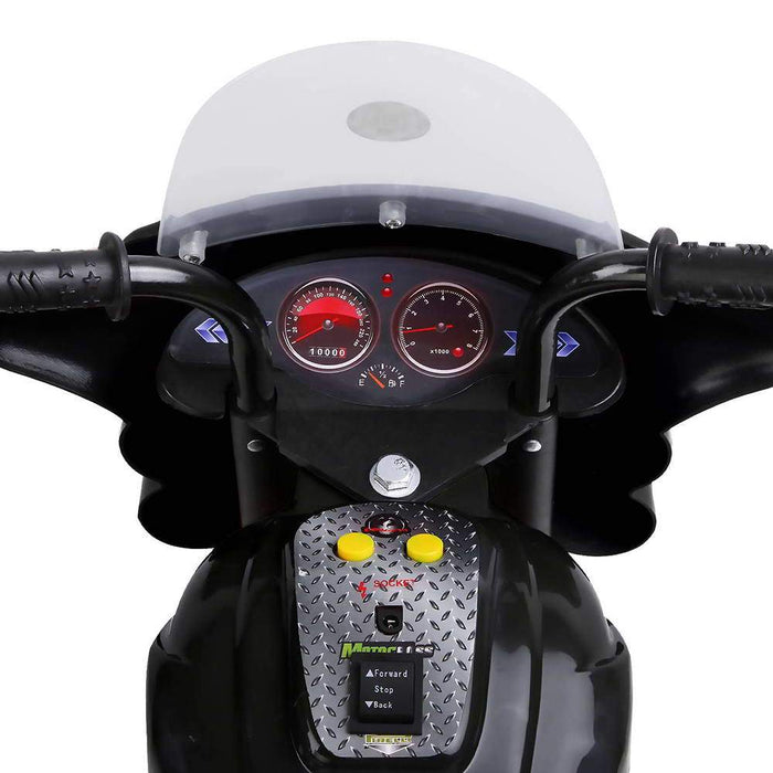 Police Inspired Kids Ride On Motorcycle | Black (Limited Edition)