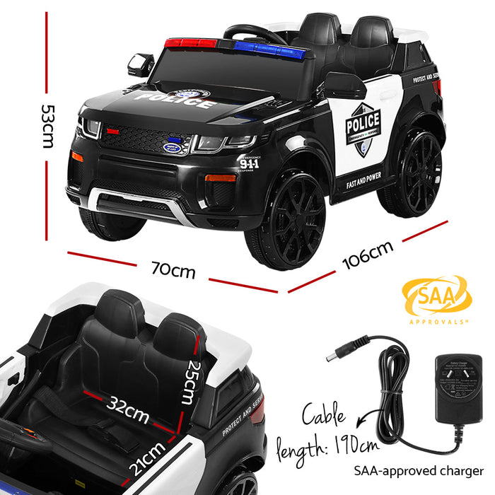 Range Rover 911 Police Inspired Kids Ride On Car with Remote Control | Black