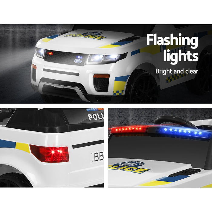 Range Rover Europol Police Inspired Kids Ride On Car with Remote Control | White