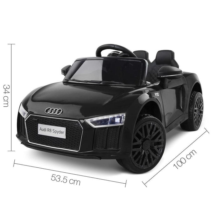 Audi R8 Spyder Licensed Kids Ride On Car with Remote Control | Black